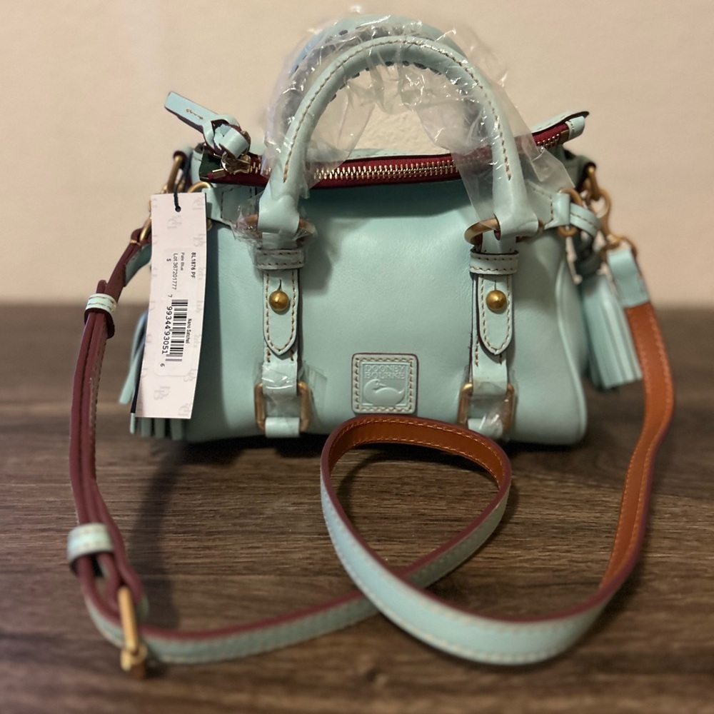 Dooney & Bourke Rare Nano Pale Blue Florentine Leather Satchel